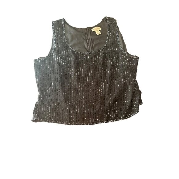 Draper & Damon's Black Beaded Scoop Neck Tank 22W - Picture 1 of 5